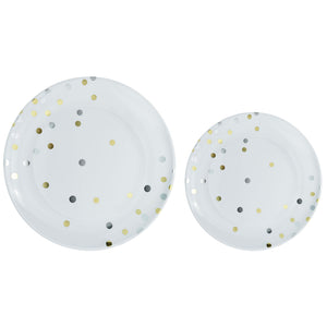 Premium Plastic Plates Hot Stamped with Gold-Silver Dots