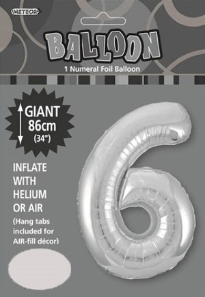 Giant Foil Gold/Silver/Pink Number 6 Balloon