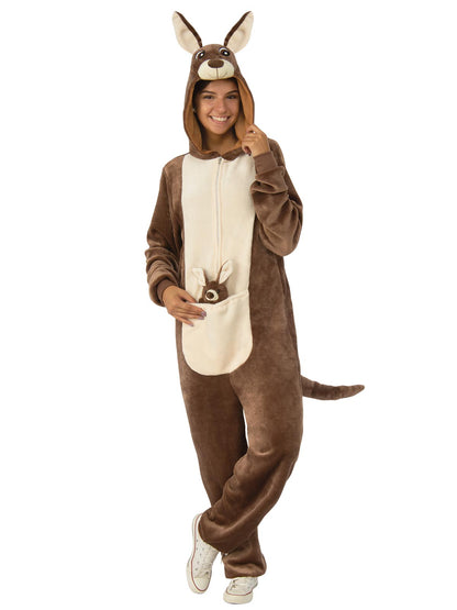 Kangaroo Furry Onesie Costume, Adult