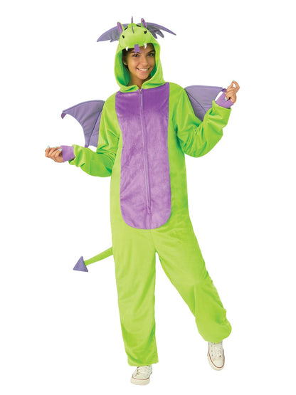 Green Dragon Furry Onesie Costume, Adult