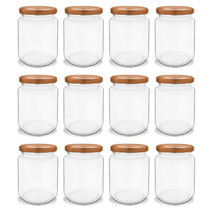 Verona Glass Jar Rose Gold Lids 150ML