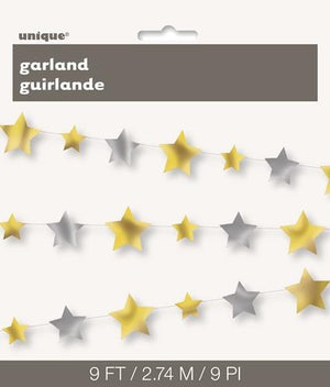 Party Garland Gold and Silver Stars