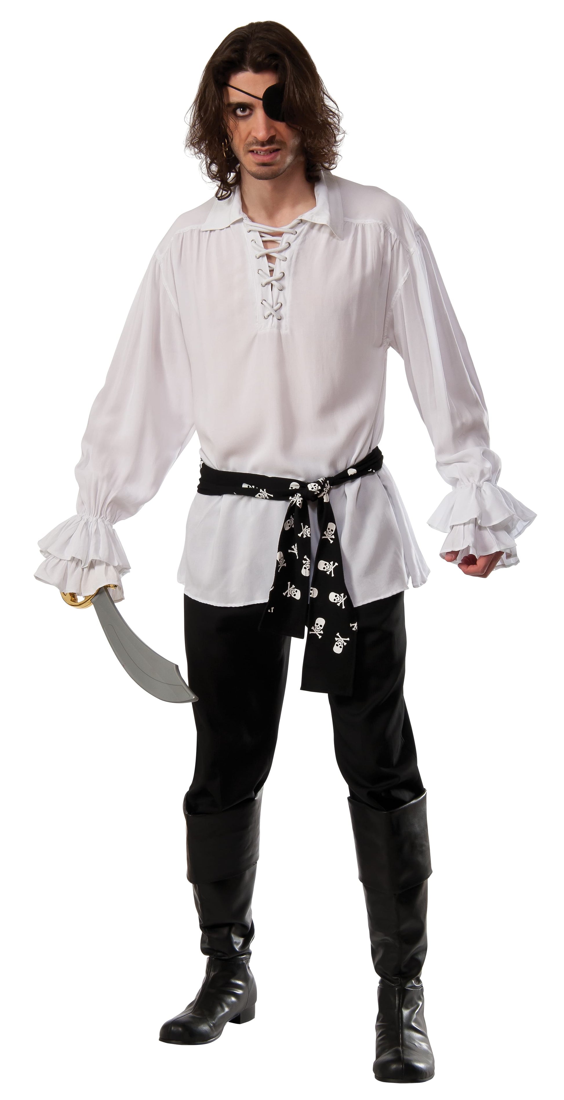 Cotton Pirate Shirt White, Adult