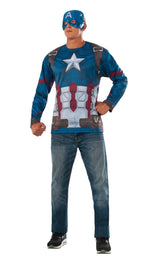 Captain America Costume Top, Adult