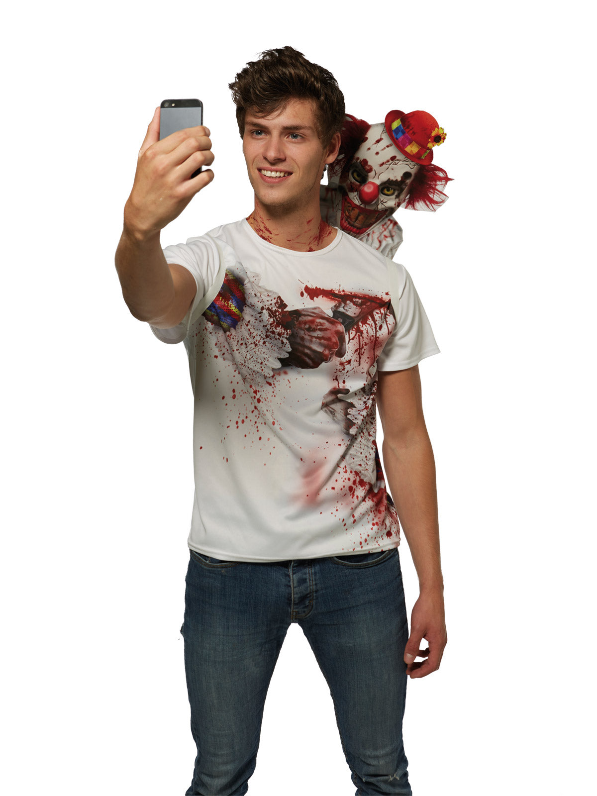 Clown Selfie Shocker Costume, Adult