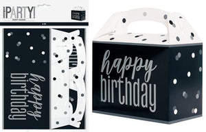 6 Large Party Boxes - Black And Silver