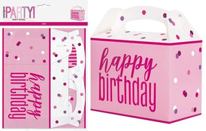 6 Large Party Boxes - Pink