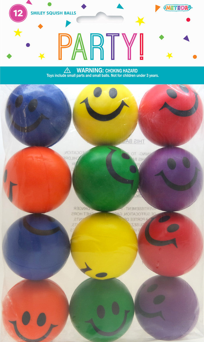 Smiley Squish Balls 12PK