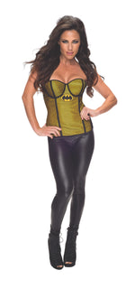 Batgirl Fishnet Overlay Corset, Adult