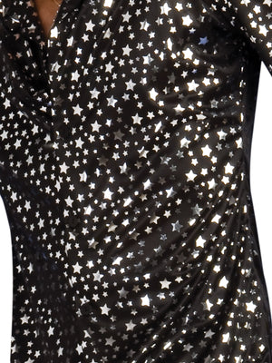 Disco Shirt - Black With Silver Stars, Adult