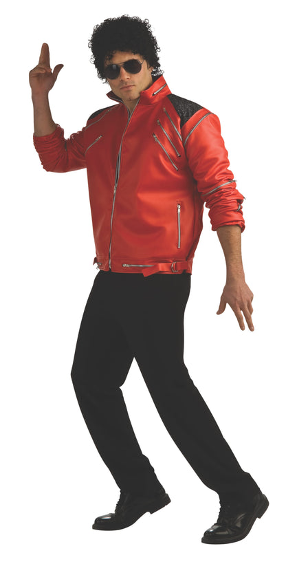 Michael Jackson Beat It Deluxe Red Zipper Jacket, Adult