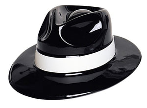 Gangster Hat - Black With White Band