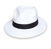 Gangster Hat - White With Black band