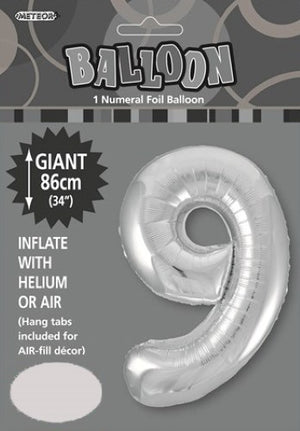 Giant Foil Gold/Silver/Pink Number 9 Balloon