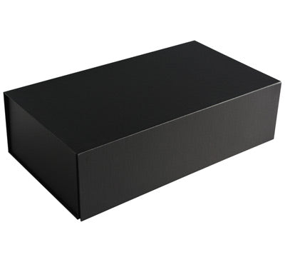 Magnetic Lid Double Bottle Box-Black Linen