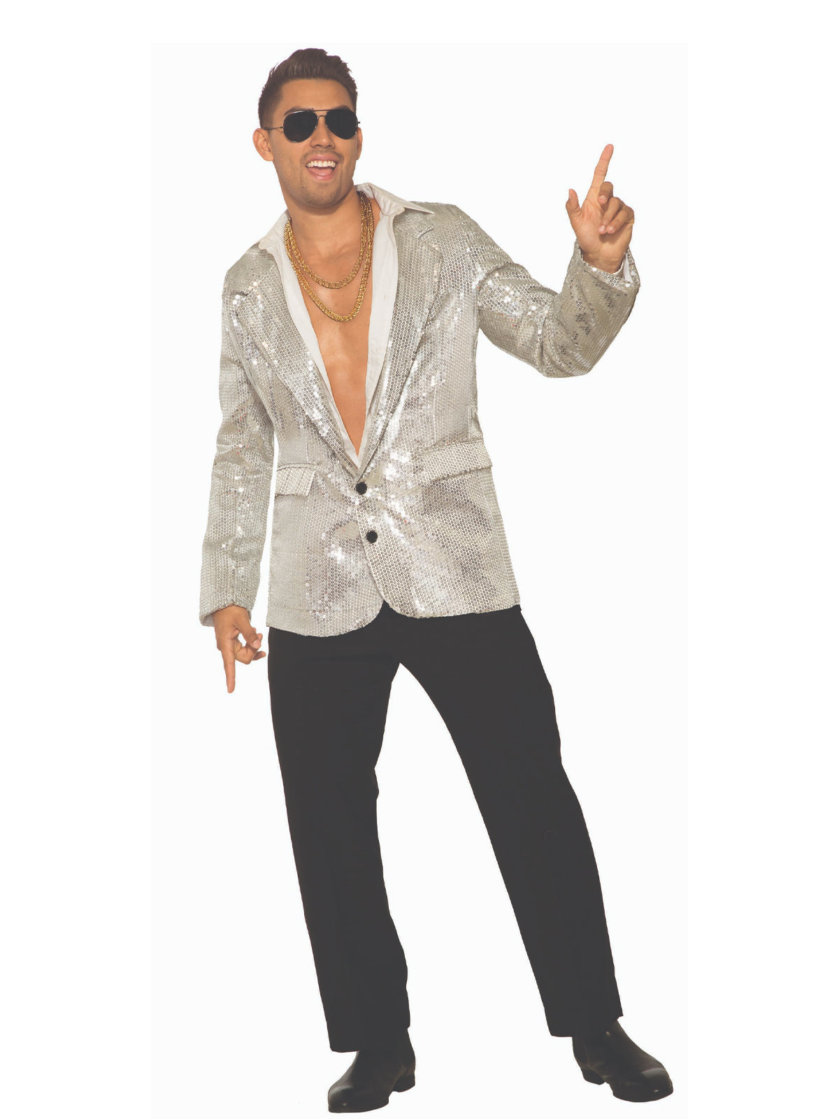 Disco Sequin Blazer Silver