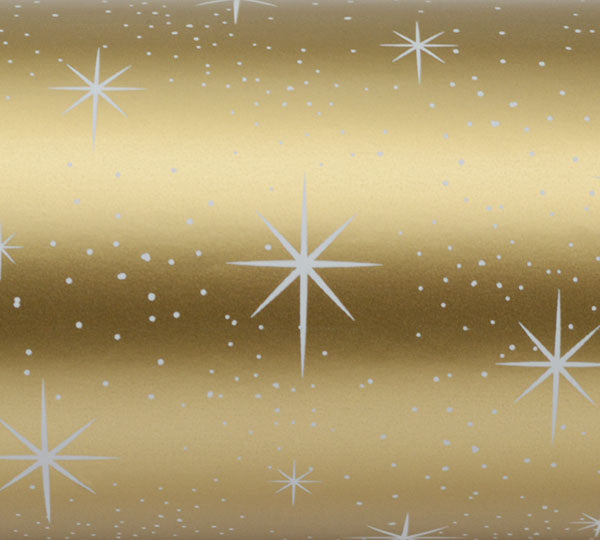 Twinkling Stars Metallic Gold And White Wrapping Paper