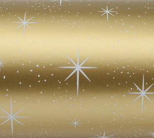 Twinkling Stars Metallic Gold And White Wrapping Paper