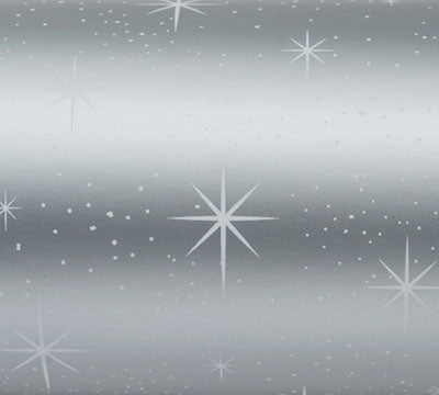 Twinkling Stars Metallic Silver And White Wrapping Paper