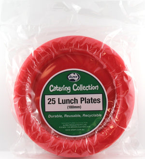 Heavy Duty Red Plastic Lunch Plates