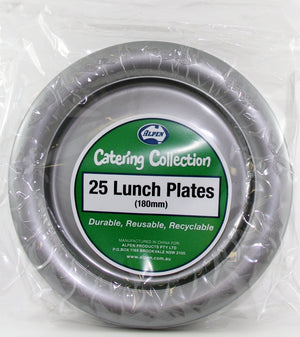 Heavy Duty Plastic Silver Lunch Plates