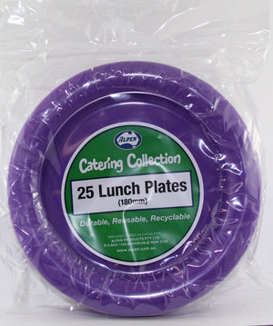 Heavy Duty Plastic Purple Lunch Plates