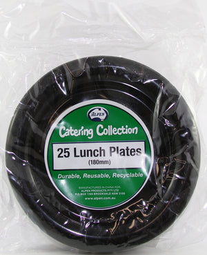 Heavy Duty Plastic Black Lunch Plates