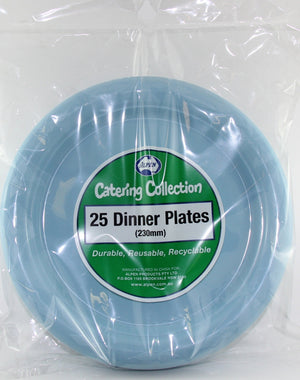 Heavy Duty Plastic Light Blue Dinner Plates