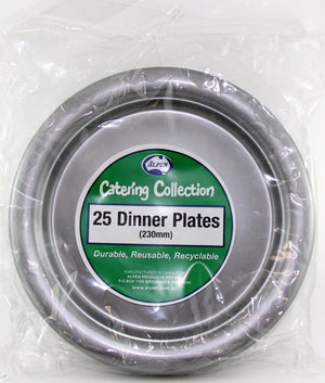 Heavy Duty Plastic Silver Dinner Plates