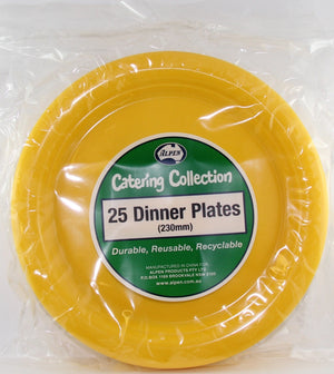 Heavy Duty Plastic Yellow Dinner Plates