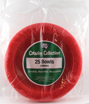 Heavy Duty Plastic Red Bowls