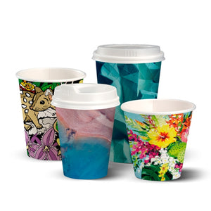 BioCup Art Series Single Wall 12oz Coffee Cups