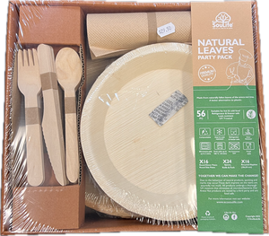 Eco Soulife Natural Leaf-Bamboo Party Pack 56PC