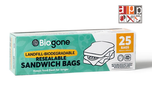 Biogone Sandwich Resealable Bags 25PK