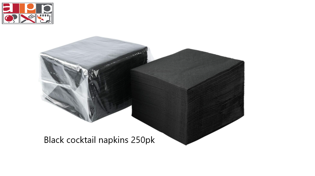 Black Cocktail Napkins 250PK