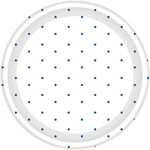 Blue Dots Round Lunch Paper Plates