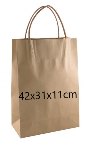 Medium Natural Kraft Paper Bag With Handles 50PK