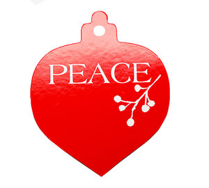 Bauble Peace Red Gift Tags