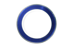 Heavy Duty Dinner Plates With Silver Blue Trim 26CM