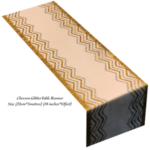 Gold Christmas Table Runner Chevron