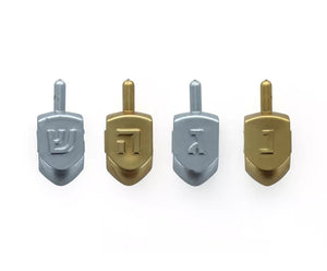 Gold And Silver Plastic Dreidels-10PK