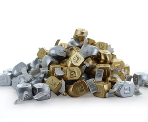 Gold And Silver Plastic Dreidels-10PK