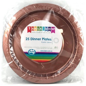 Heavy Duty Plastic Rose Gold Dinner Plates