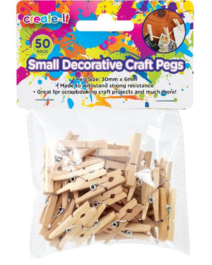 Natural Wooden Mini Craft Pegs