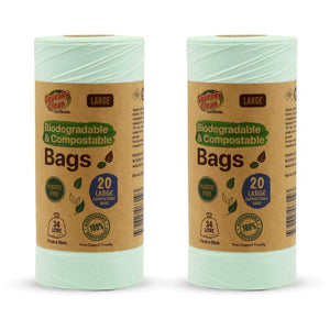 34 Litre Biodegradable-Compostable Garbage Bags -20 Pack