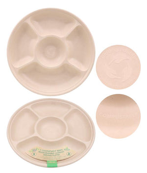 Enviro Friendly 5 Compartment Round Serving Platters