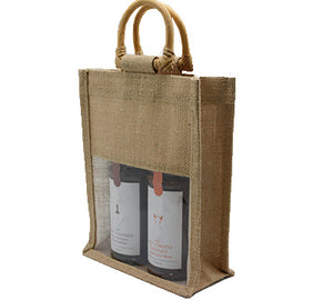 Jute Natural Double Bag With Window