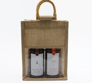 Jute Natural Double Bag With Window