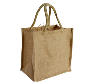 Jute Natural Shopper Bags With Handle 10 Pack