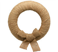 30cm Jute Wrap Wreath W/bow Natural